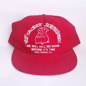 Vintage BBQ Snapback Yankee Smokehouse Red NH